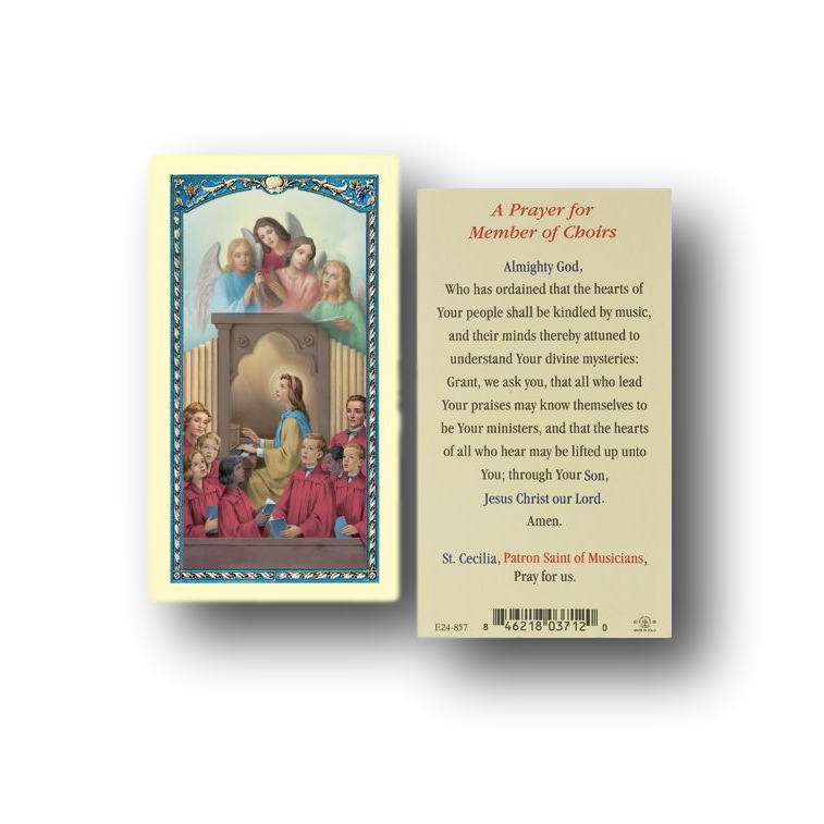 thumbnail image 2 of Prayer To Saint Cecilia Clear Holy Cards - Religious Prayer Cards With World Famous Artwork 2 of 12